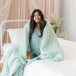 Adult Quilted Blanket in Sage 3.5