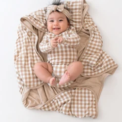 Baby Blanket in Gingham Bisque