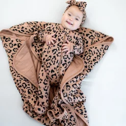 Baby Blanket in Latte Leopard