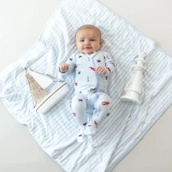 Baby Blanket in Small Mist Stripe 1.0