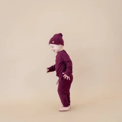Bamboo Jersey Beanie in Burgundy