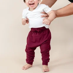 Bamboo Jersey Harem Pants in Burgundy