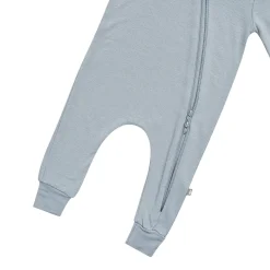 Bamboo Jersey Hooded Zippered Romper in Fog