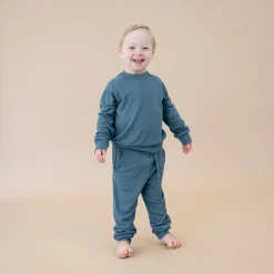 Bamboo Jersey Jogger Set in Atlantic