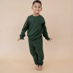 Bamboo Jersey Jogger Set in Fir