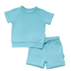 Bamboo Jersey Short Sleeve Jogger Set in Makai