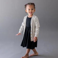Bamboo Jersey Toddler Cardigan in Oat