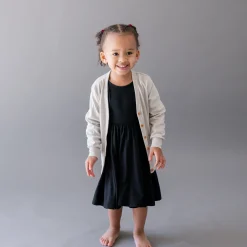 Bamboo Jersey Toddler Cardigan in Oat
