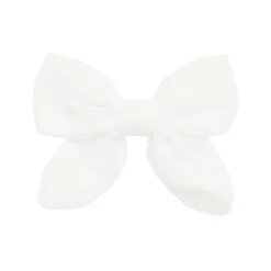 Bamboo Muslin Alligator Clip Bow in Cloud