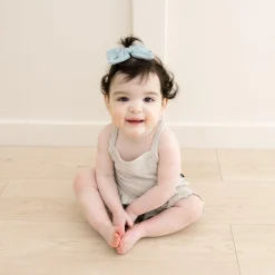 Bamboo Muslin Alligator Clip Bow in Mist