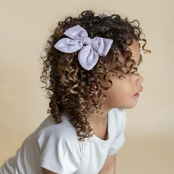 Bamboo Muslin Alligator Clip Bow in Wisteria