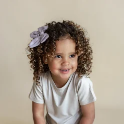 Bamboo Muslin Alligator Clip Bow in Wisteria