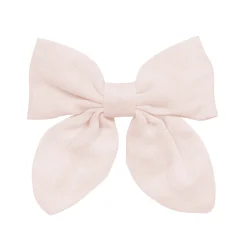 Bamboo Muslin Alligator Clip Bow in Blush