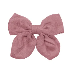 Bamboo Muslin Alligator Clip Bow in Dusty Rose