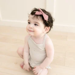 Bamboo Muslin Medium Bow in Dusty Rose