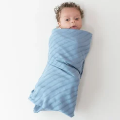 Bamboo Muslin Swaddle Blanket in Slate