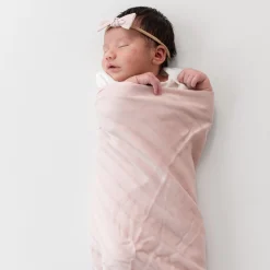 Bamboo Muslin Swaddle Blanket in Blush
