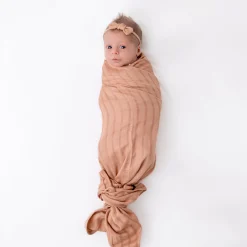 Bamboo Muslin Swaddle Blanket in Fawn