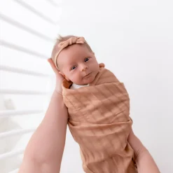 Bamboo Muslin Swaddle Blanket in Fawn