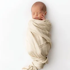 Bamboo Muslin Swaddle Blanket in Wheat