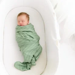 Bamboo Muslin Swaddle Blanket in Matcha