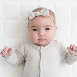 Bamboo Muslin Tiny Bow in Oat