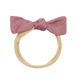 Bamboo Muslin Tiny Bow in Dusty Rose
