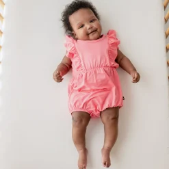 Bubble Romper in Guava