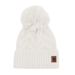 Chunky Cable Knit Beanie in Oat