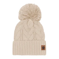 Chunky Cable Knit Beanie in Almond