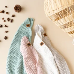 Chunky Knit Baby Blanket in Oat