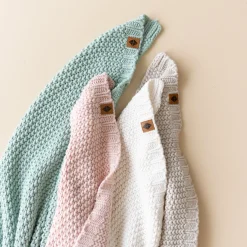 Chunky Knit Baby Blanket in Cloud