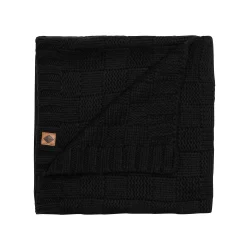 Chunky Knit Basket Weave Baby Blanket in Midnight