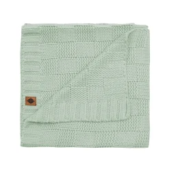 Chunky Knit Basket Weave Baby Blanket in Thyme