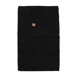 Chunky Knit Basket Weave Toddler Blanket in Midnight