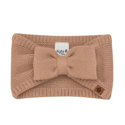 Chunky Knit Bow Headband in Latte