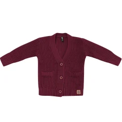 Chunky Knit Oversized Cardigan in Burgundy