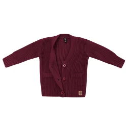 Chunky Knit Oversized Cardigan in Burgundy