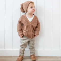 Chunky Knit Oversized Cardigan in Latte