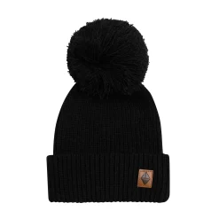 Chunky Knit Pom Beanie in Midnight