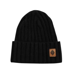 Chunky Knit Ribbed Beanie in Midnight