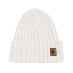 Chunky Knit Ribbed Beanie in Oat