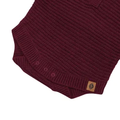 Chunky Knit Romper in Burgundy