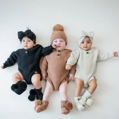 Chunky Knit Romper in Oat