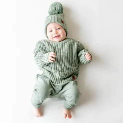 Chunky Knit Sweater in Thyme