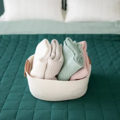 Chunky Knit Toddler Blanket in Sage