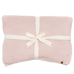 Chunky Knit Youth Blanket in Blush