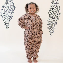 Cozy Playsuit in Latte Leopard
