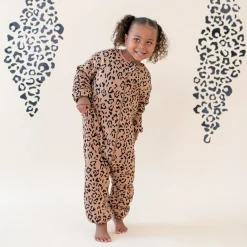 Cozy Playsuit in Latte Leopard