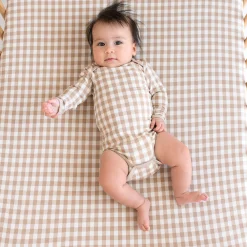 Crib Sheet in Gingham Bisque